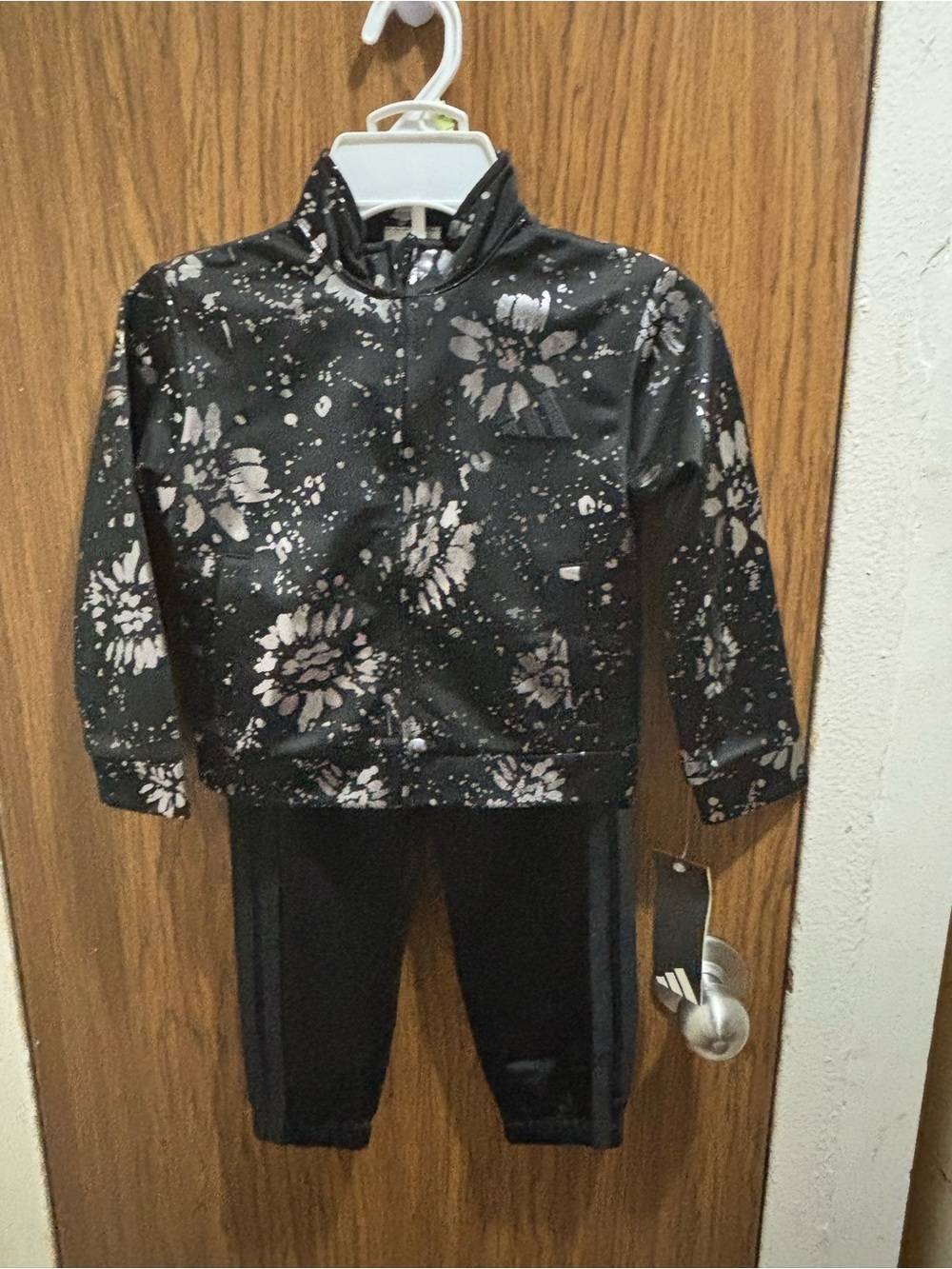 adidas Black and White Floral Kids Matching Set